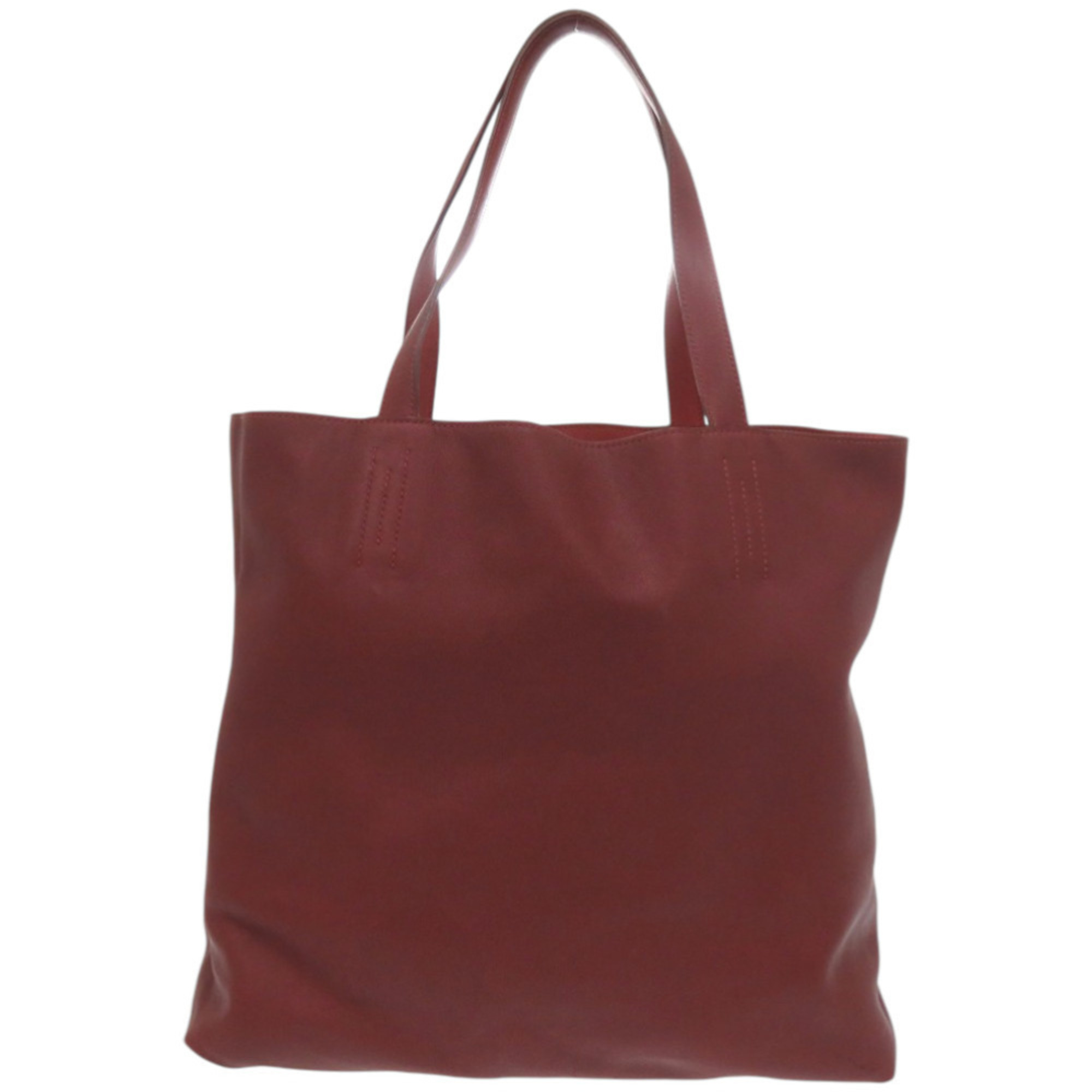 Hermès Double Sens 45 Reversible Two-Tone Leather Tote Bag in Vauxhall, Red with P Stamp (1228HERMES)