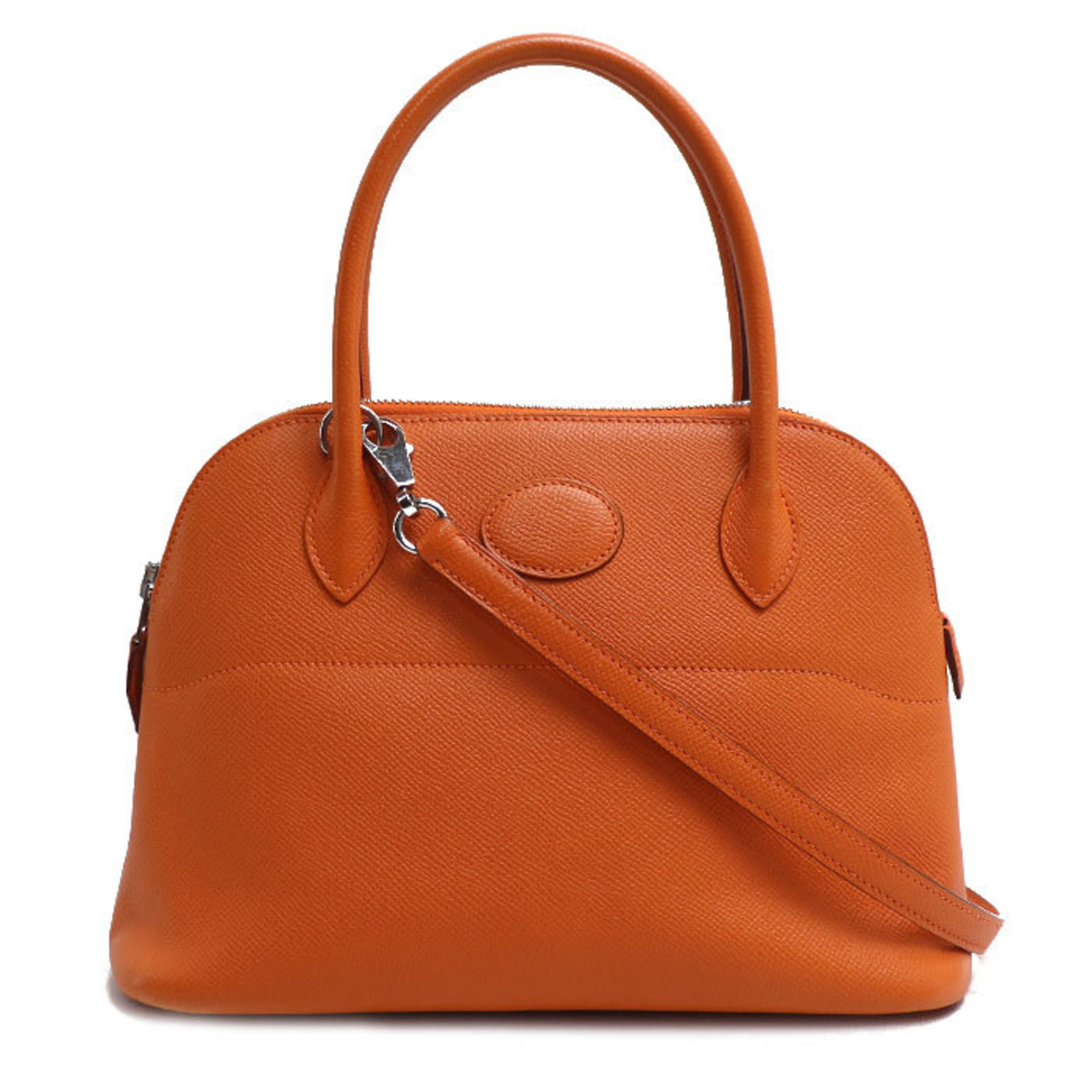 Hermes Bolide 27 Epsom Leather 2-Way Shoulder Bag, Orange, Women’s