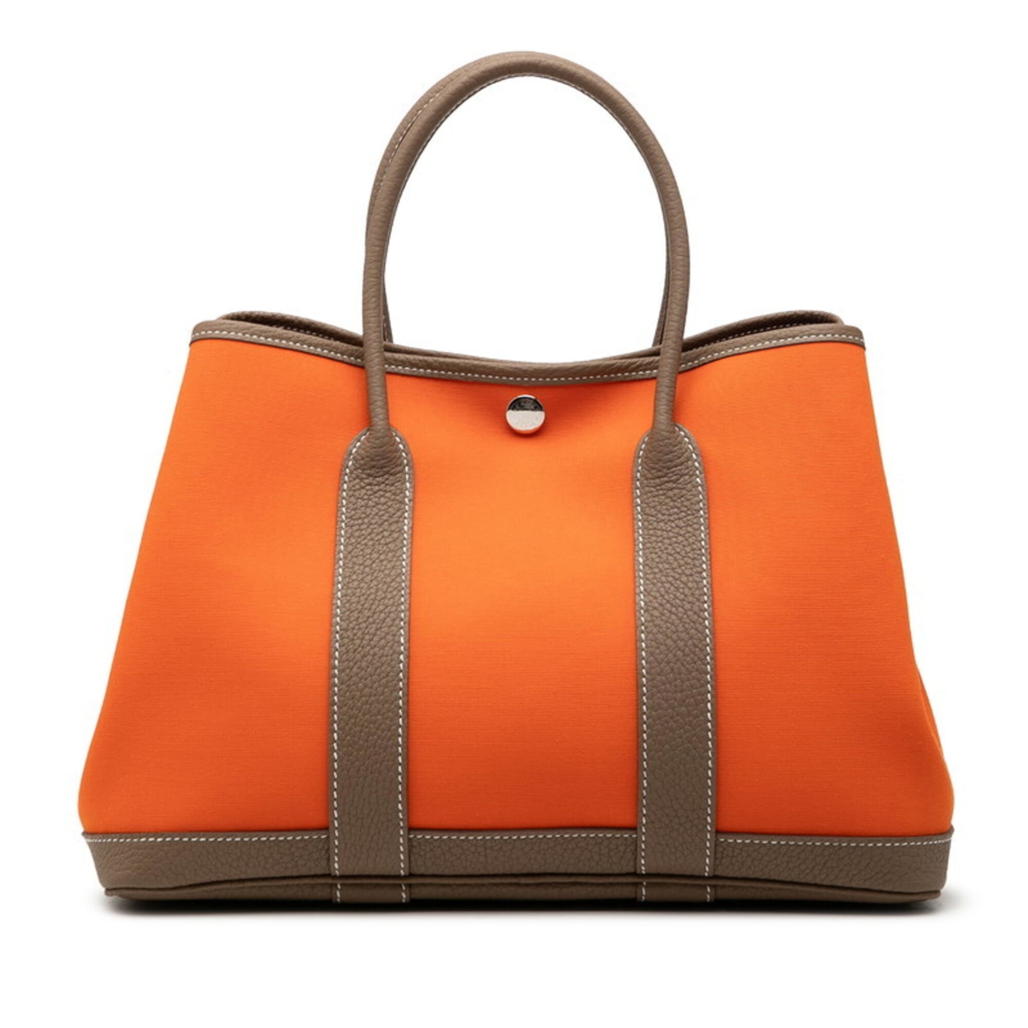 Hermes Garden Party Tpm Tote Bag, Orange Etoupe Toile Officier Negonda, Women’s Hermes
