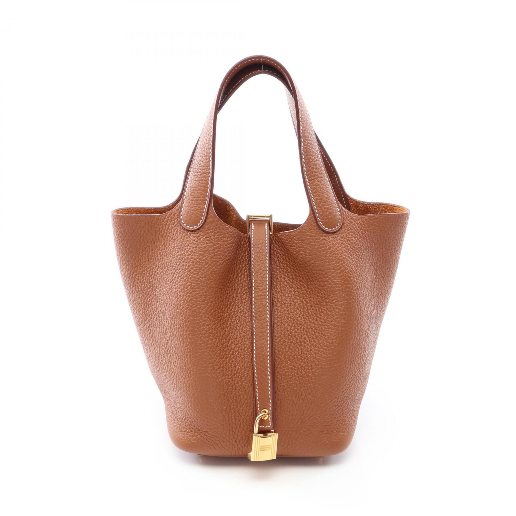 Hermes Picotin Lock Pm Handbag, Leather, Taurillon Clemence Women’s, Brown