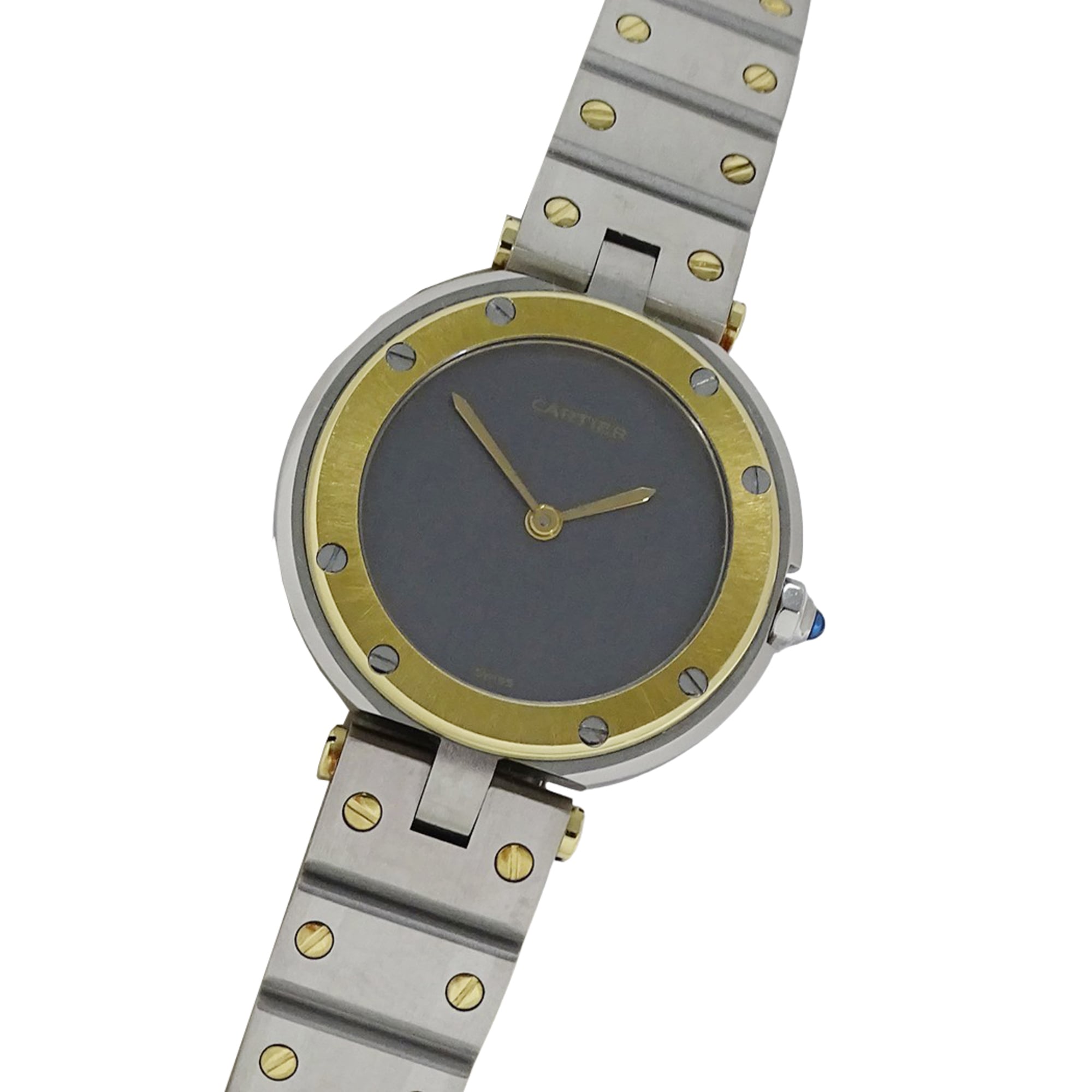 Cartier women’s watch, Santos Vendôme SM, quartz movement, stainless steel (SS), gold (YG), model number 84041488.