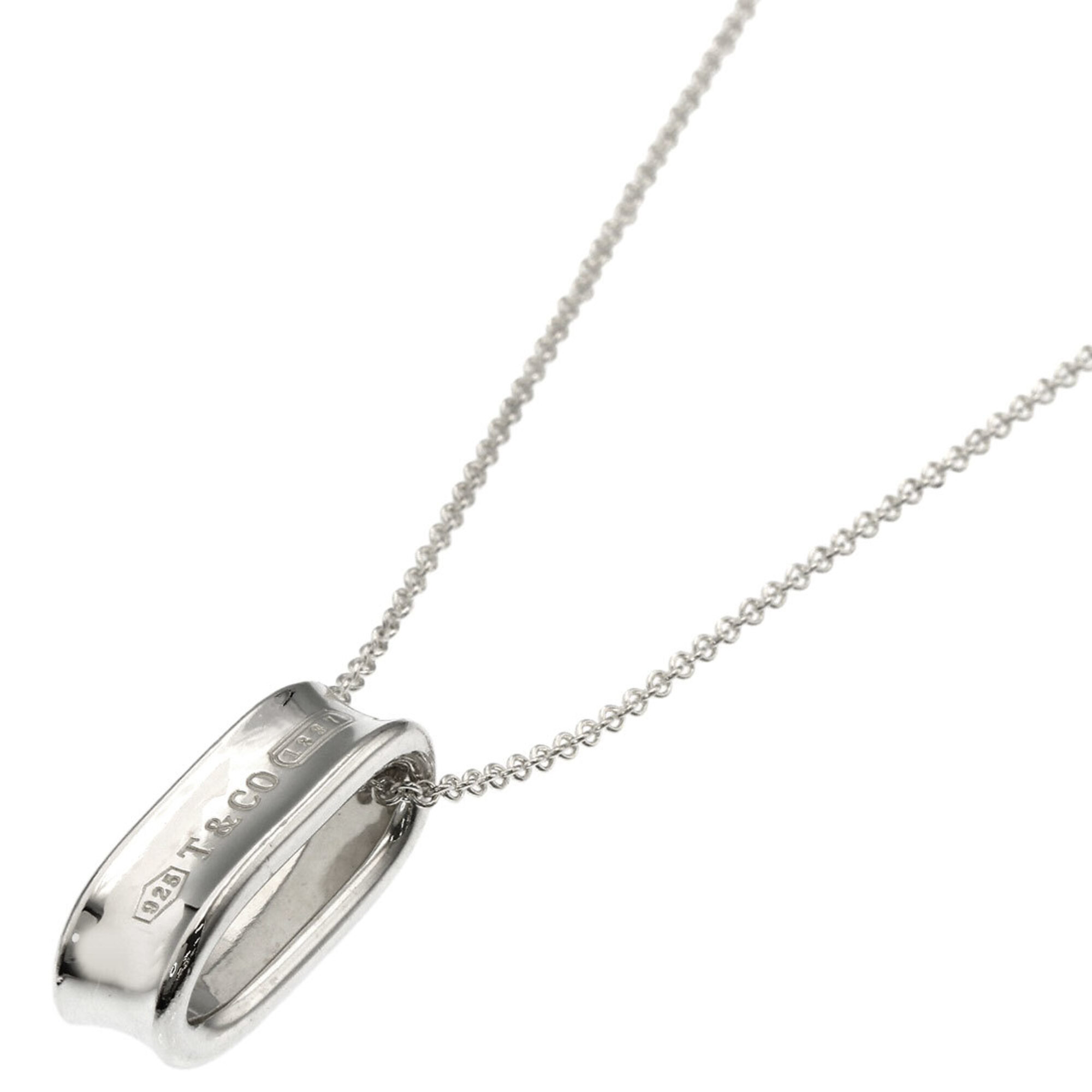 Tiffany & Co. 1837 Oval Loop Necklace, Silver, Women’s.