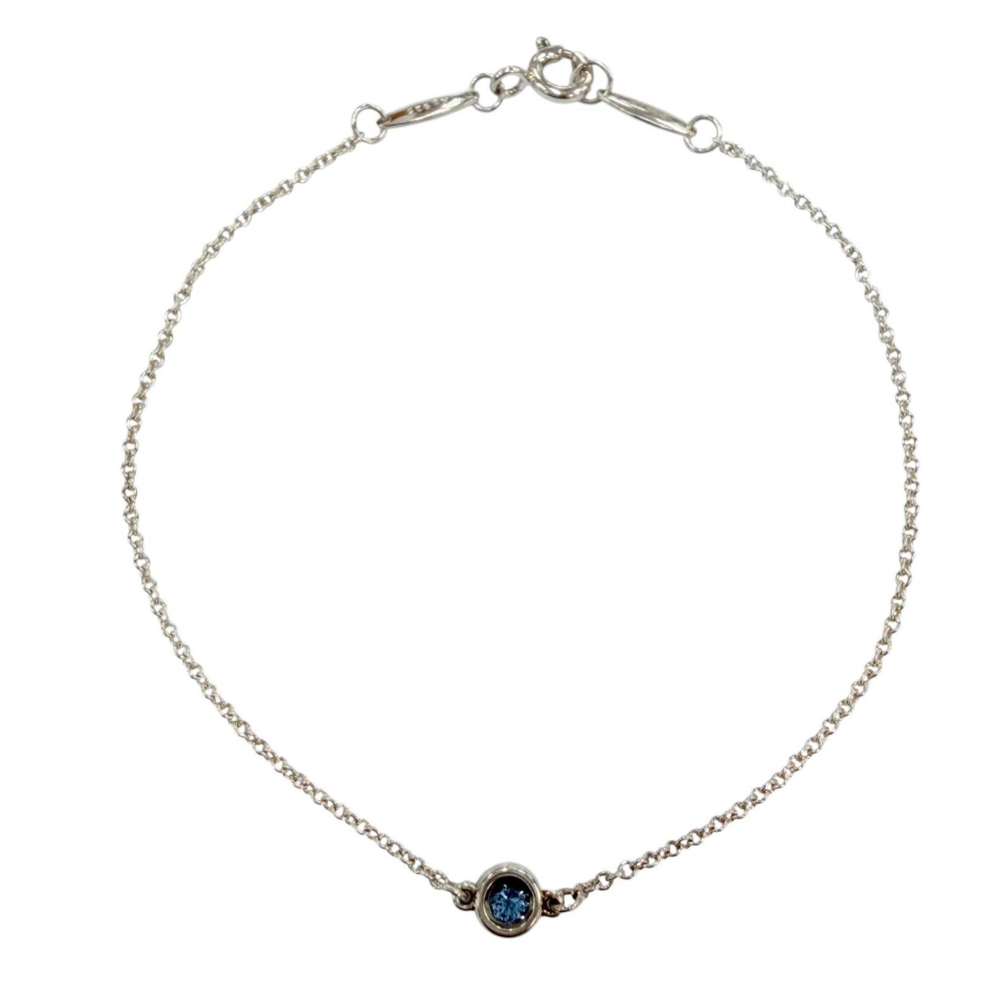 Tiffany&Co. Tiffany & Co. Elsa Peretti Color By the Yard 1P Aquamarine AG925 Bracelet Silver Blue Weight 1.0g Women’s