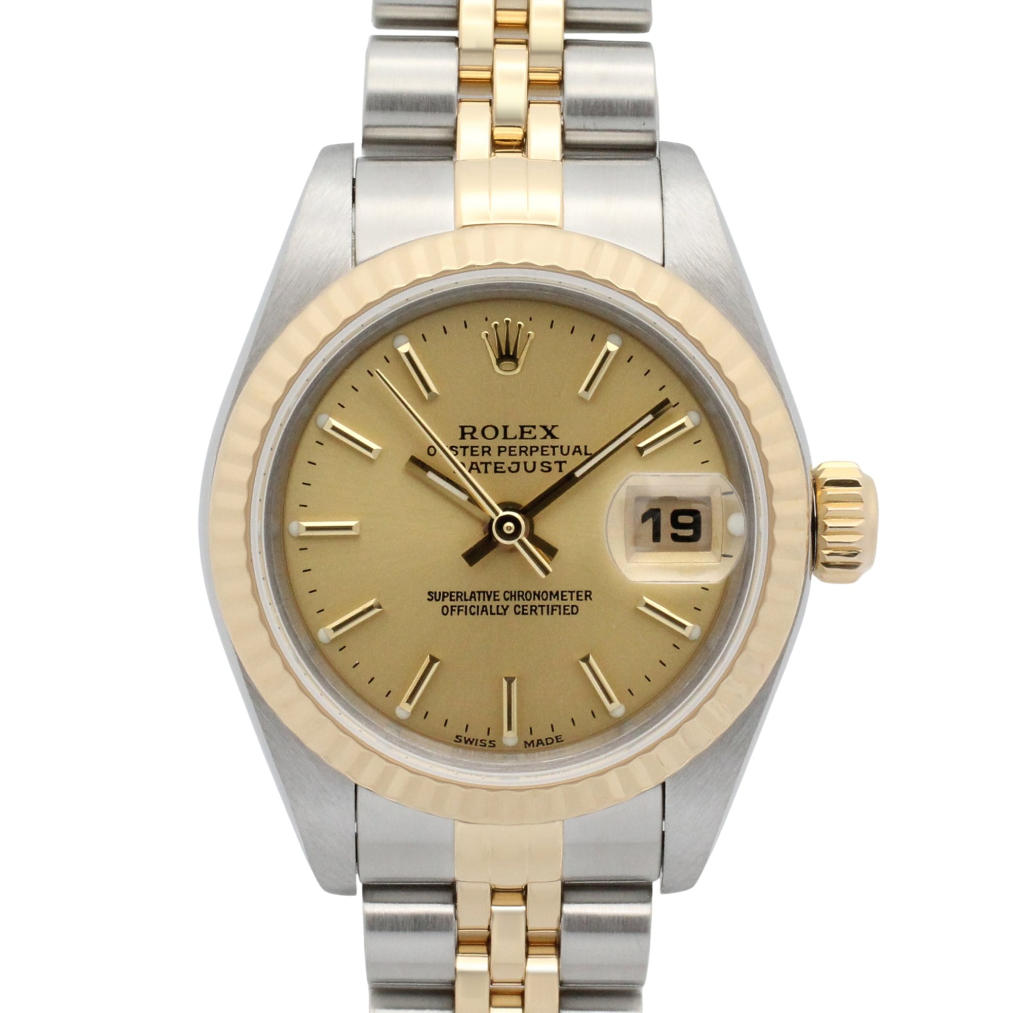 Rolex Datejust 26mm 79173 Ladies’ Watch, Steel & 18K Yellow Gold, Champagne, Gold Dial